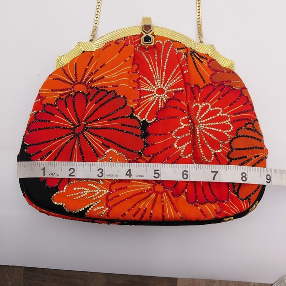 Vtg Judith Leiber Minaudière Bag Purse 70s 80s Gold Comb & Mirror Italy crystals - Picture 9 of 11